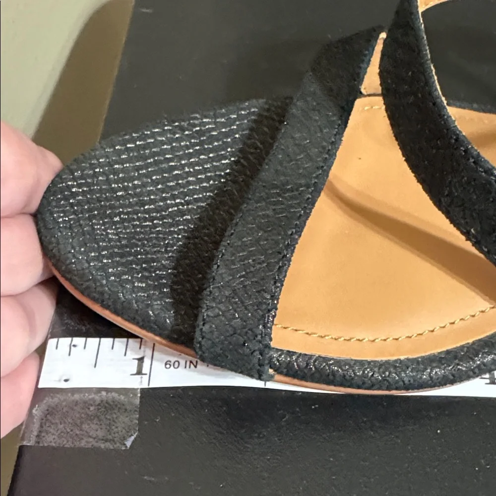 Johnston & Murphy Black Wedge Sandals
